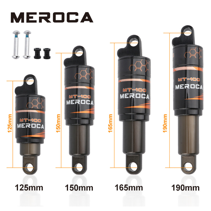 MEROCA Bicycle Rear Shock Absorber 125/150/165/190mm Mountain Bike Oil Spring Shock Absorber