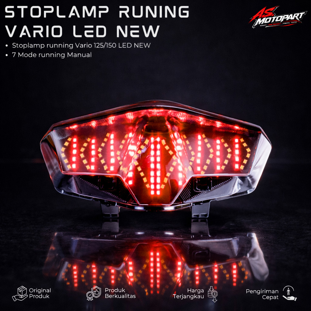 (Oto Mesin) STOPLAMP RUNNING VARIO 125 150 LED NEW 7 MODE LAMPU BELAKANG VARIO LED CUSTOM TERANG