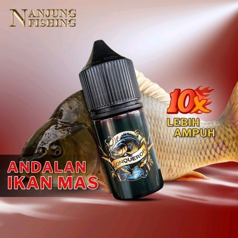 30 ML - Essen Ikan Mas Conqueror  Target Induk Dan Ikan Rame Umpan Putih Aci Pelet Gacor Nanjung