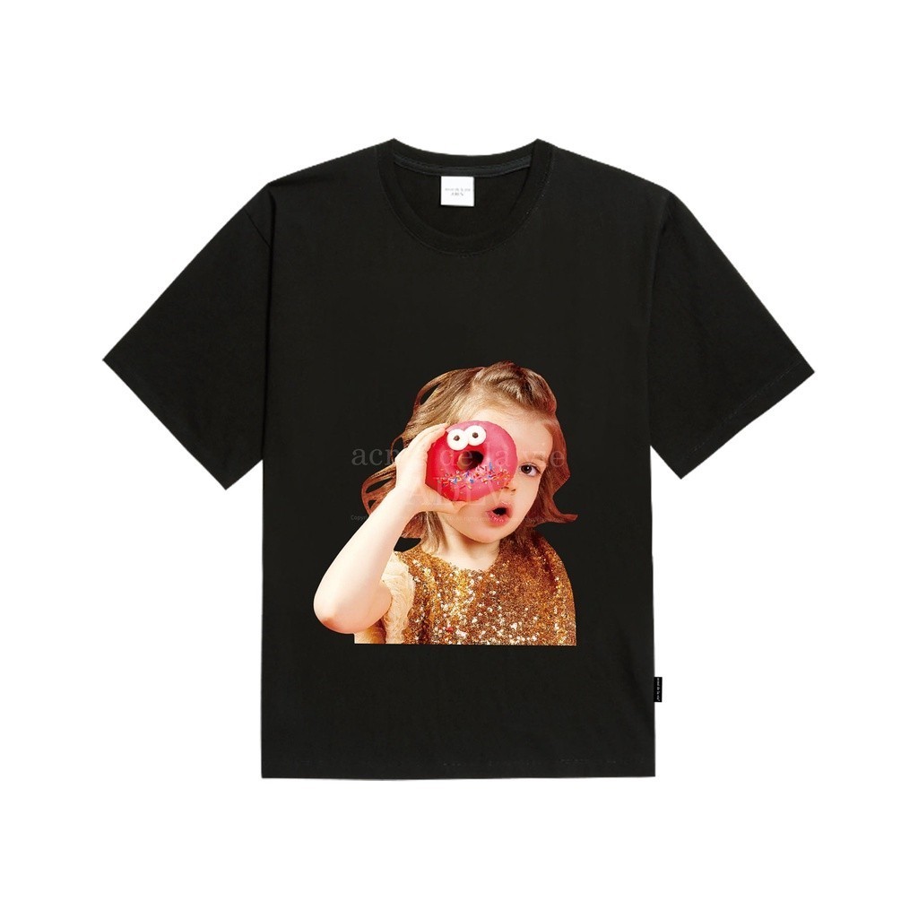 [ADLV] Baby Face Short Sleeve T-Shirt Black Donuts 4 - Kaos  Fit Unisex acme de la vie