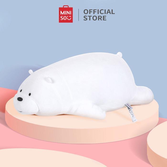 PROMO  MINISO Boneka Mainan Beruang We Bare Bears Lying Plush Toy 80cm Boneka Bear Lmut Beruang Bant