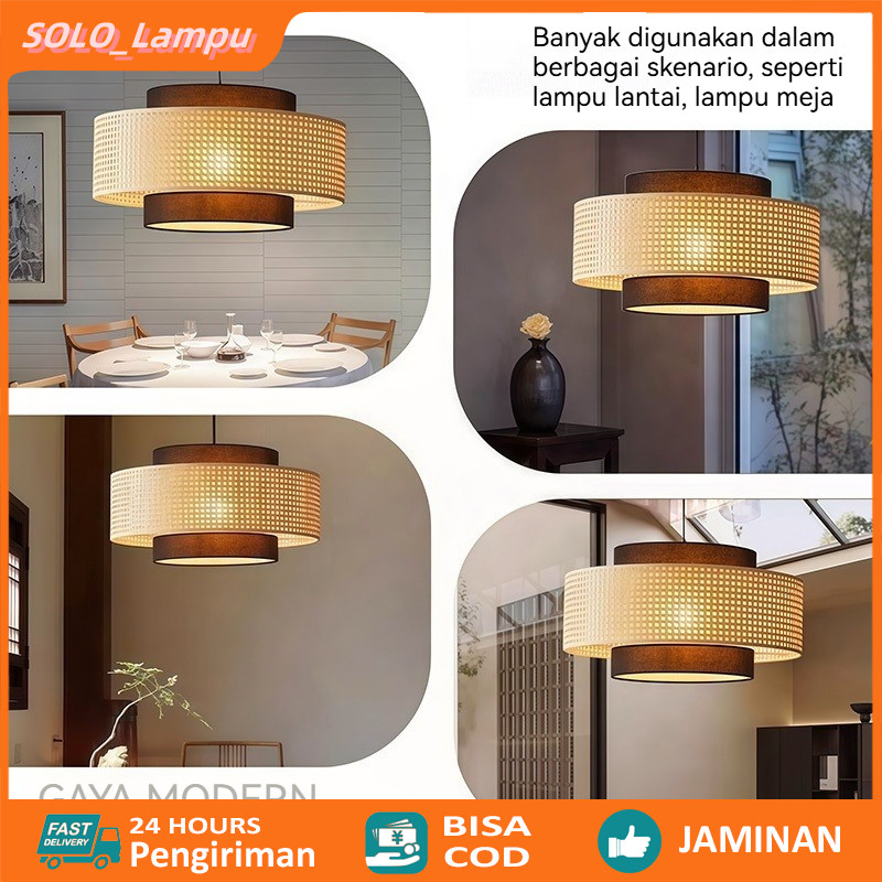 Lampu Gantung Bambu lampu gantung Ruang Tamu cafe Lampu gantung meja restoran Lampu gantung gaya Jep