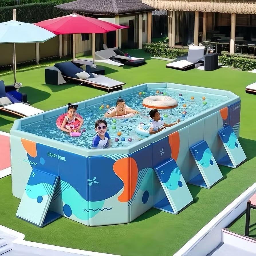 Aquatic Kolam Lipat Jumbo Kolam Renang Anak Keluarga Jumbo Berkualitas Kolam Lipat Kotak Tanpa Pompa Untuk 1