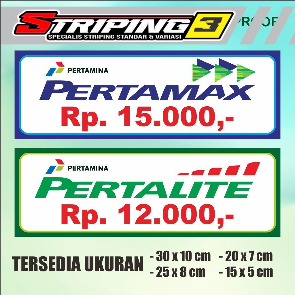 Stiker Pom Bensin Mini Pertalite Pertamax