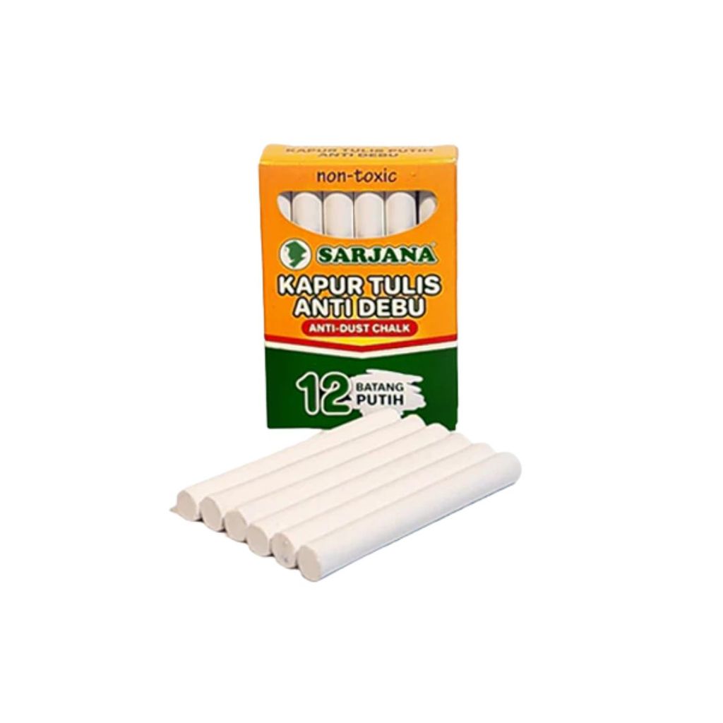 SARJANA Kapur Tulis Anti Debu Putih | Kapur Tulis Putih