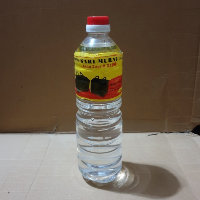 Air Accu Zuur Keras 1 Liter Air Aki Zur 1Liter Cairan aki Tutup Merah