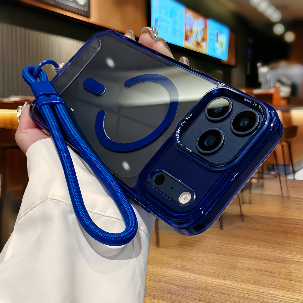 Aesthetic Lanyard Phone Case for iPhone 17 Pro Max 16 15 14 13  Transparent Magnetic TPU Soft-Edge S