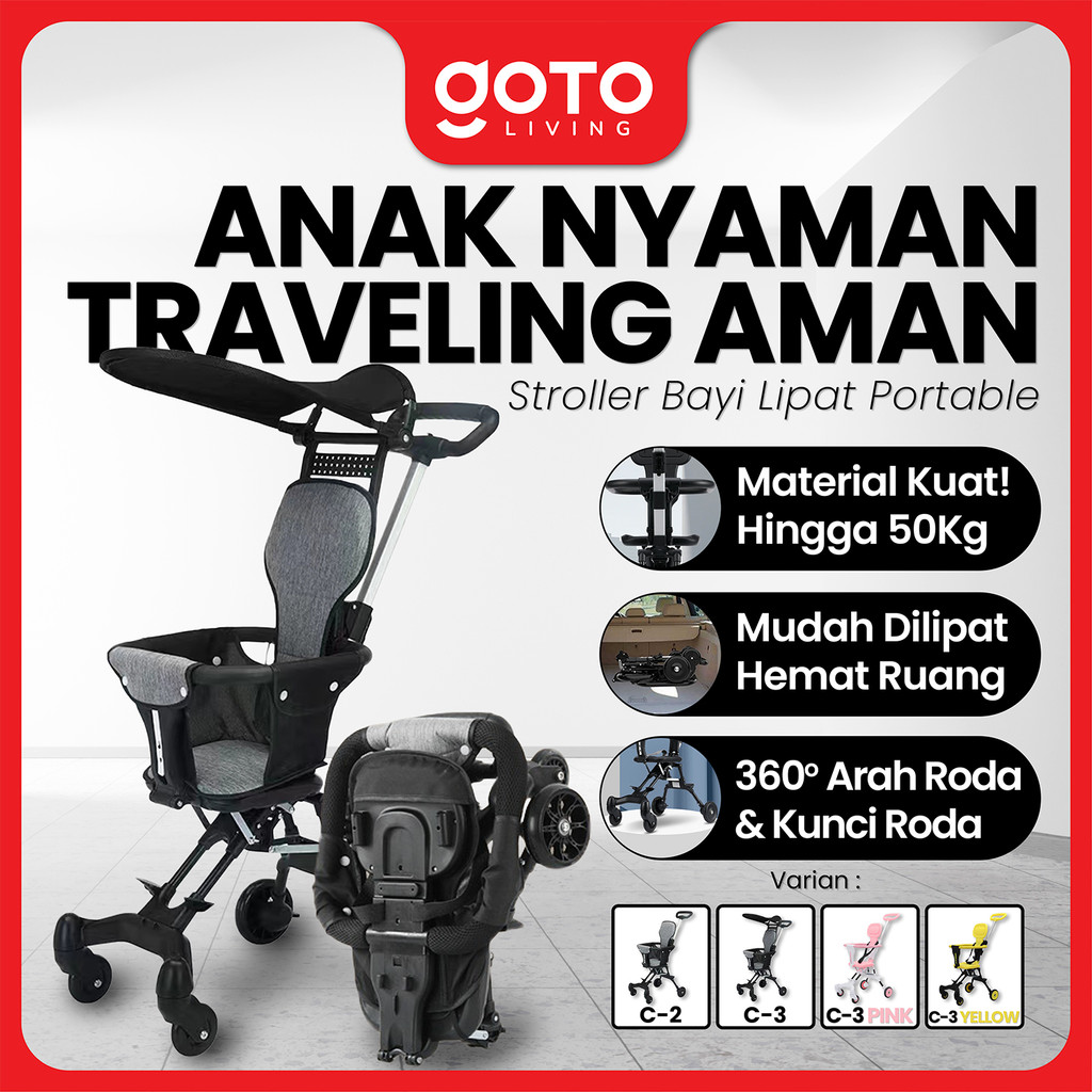 Goto Comfy Stroller Baby Kereta Dorong Stroler Bayi Lipat Traveling