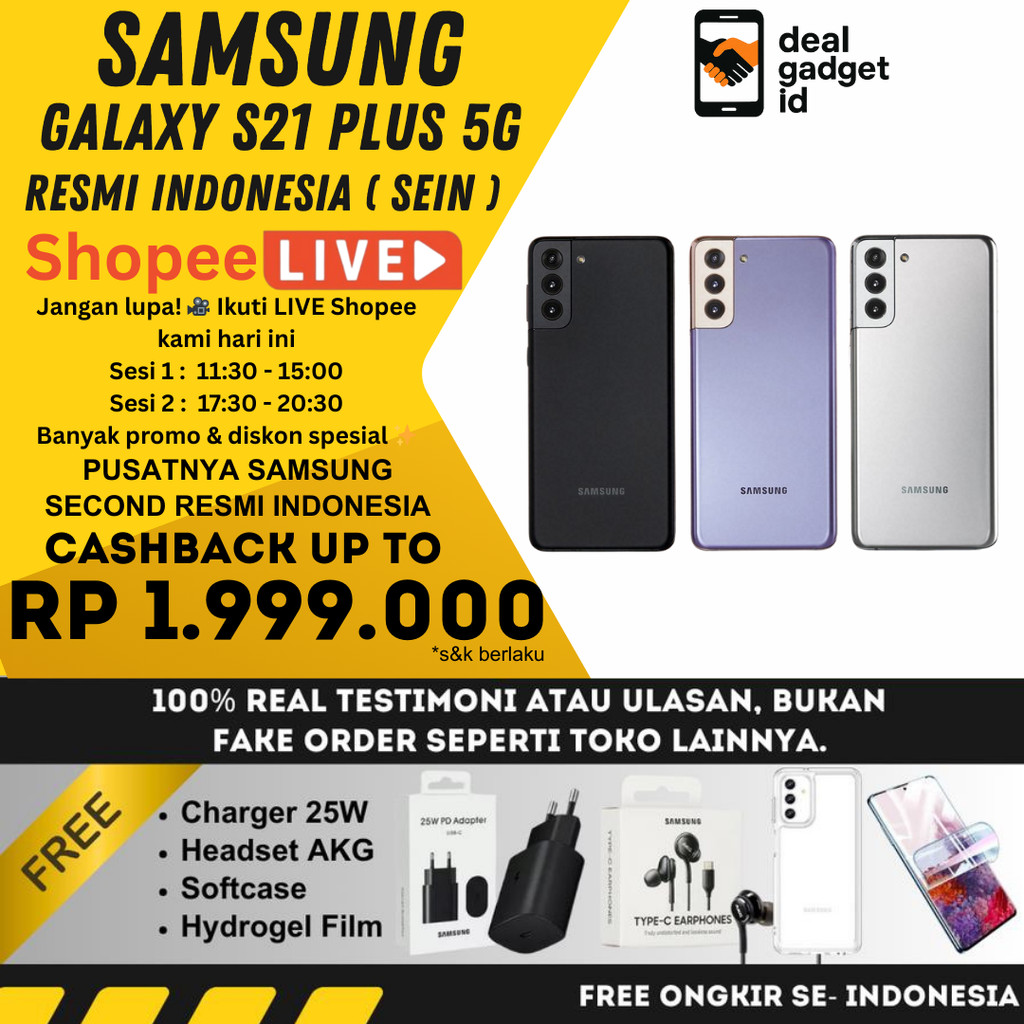 SEIN | SAMSUNG S21 PLUS 5G 8/256GB 8/128GB SECOND RESMI INDONESIA