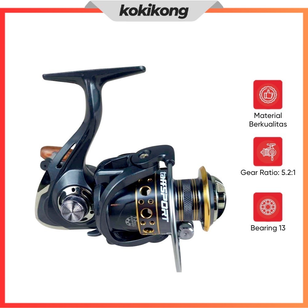 TAFFSPORT GHOTDA Reel Pancing Spinning 5.2:1 Ball Bearing 13 - BK4000
