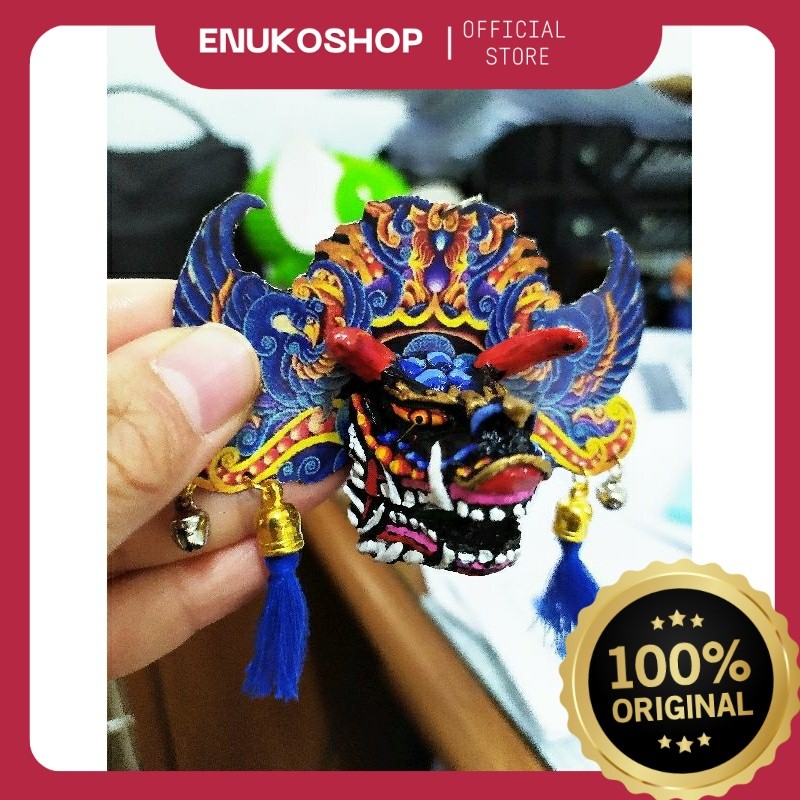 BARONGAN mainan DEVIL TELON BIRU reog jawa timur gantungan kunci souvenir barong GK