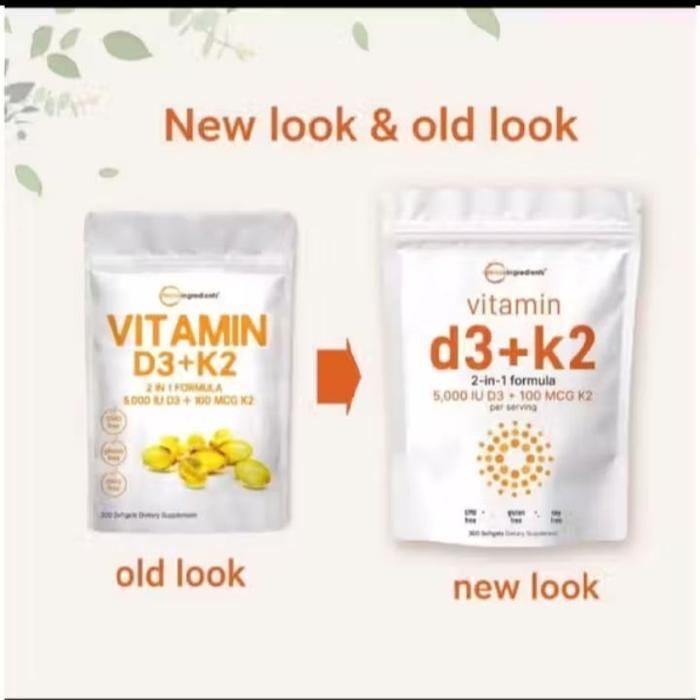 vitamin D3,K2 Microingredients 5000 IU Asli USA.