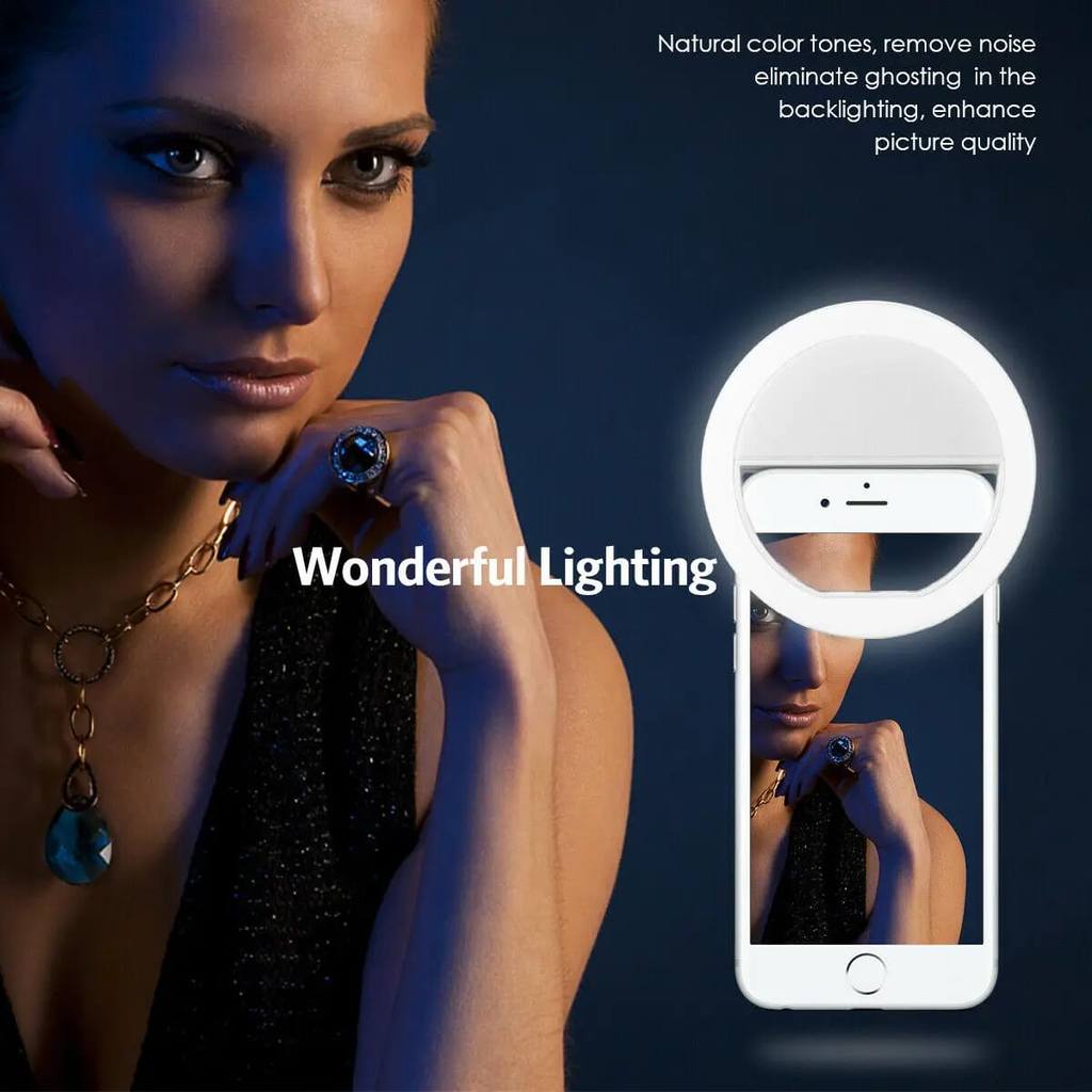 LUXFORCE Lampu Selfie LED Ring 3 Mode Cahaya / Lampu LED Ring HP Komputer Laptop