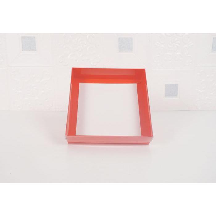 Box Pudding/Dus Spiku/Box Kue/Dus Kue Doublewall 24x24x5 - Merah