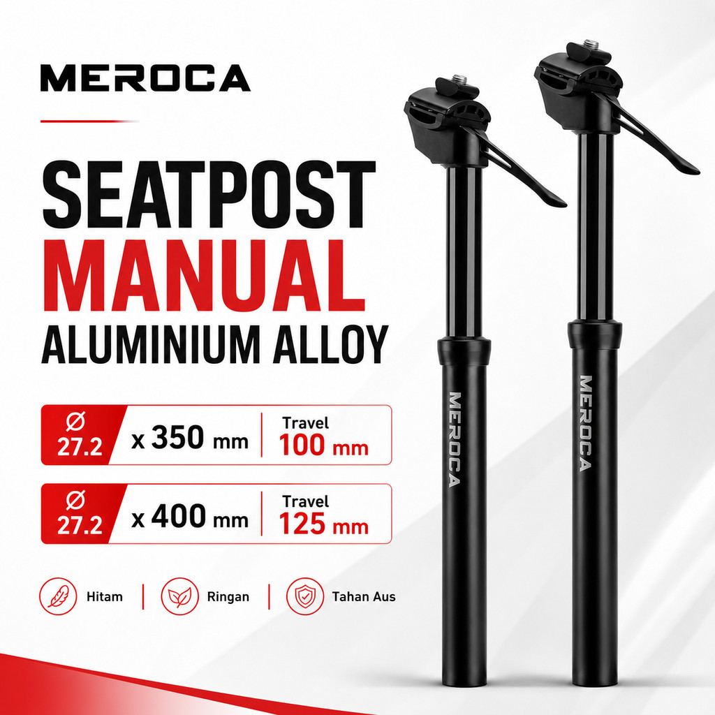 Meroca Dropper Adjustable Seatpost 27.2 Tuas Diameter Seatposh Sepeda 27.2mm travel 100 125 mm Tuas 