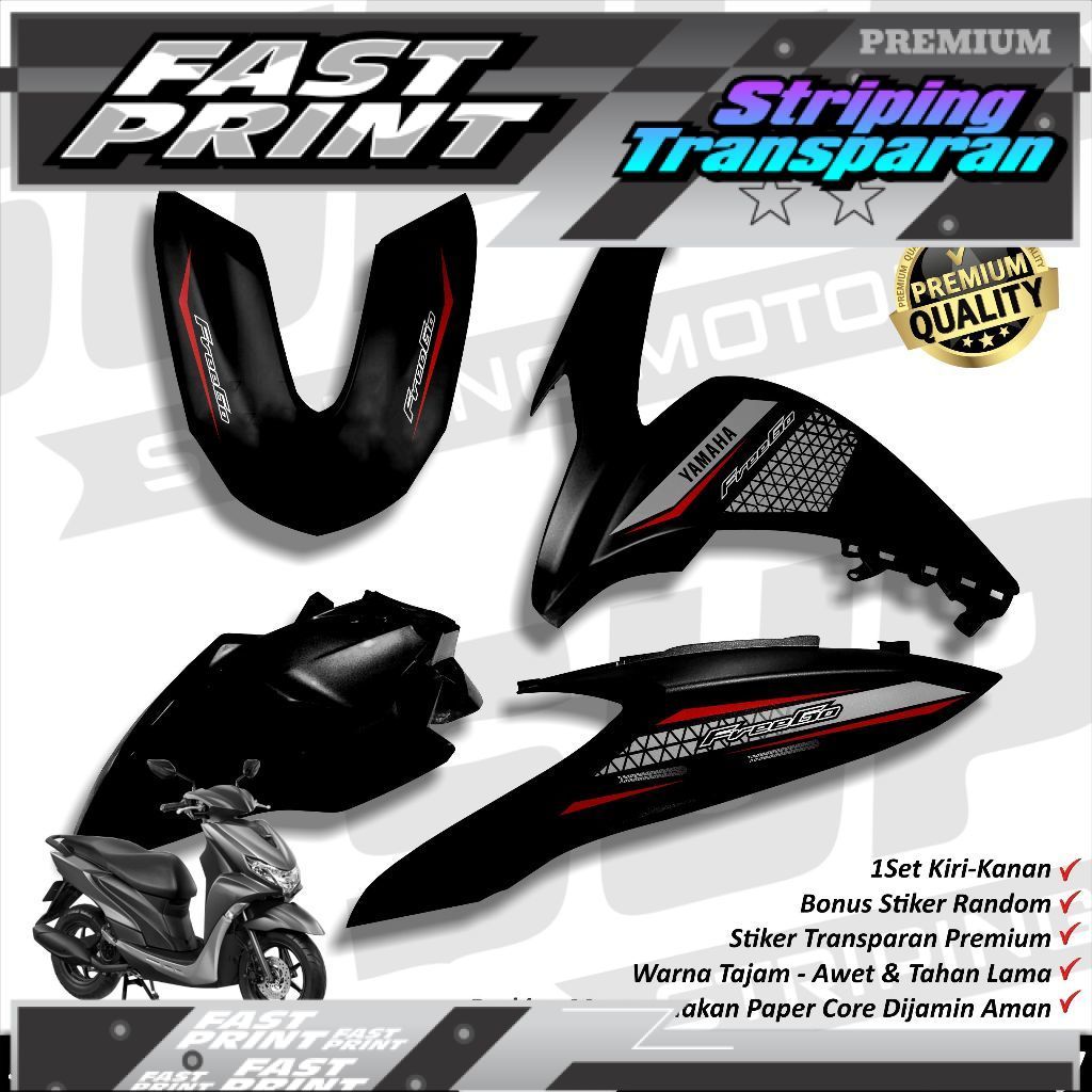 Stiker Freego Transparan Striping Freego Lama Stiker Transparan Freego 2019