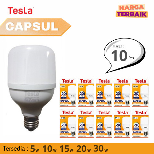GROSIR (10 Pcs) Lampu LED Bohlam Capsul Tesla-Bohlam Lampu LED Kapsul Tesla 5w 10w 15w 20w 30w Putih