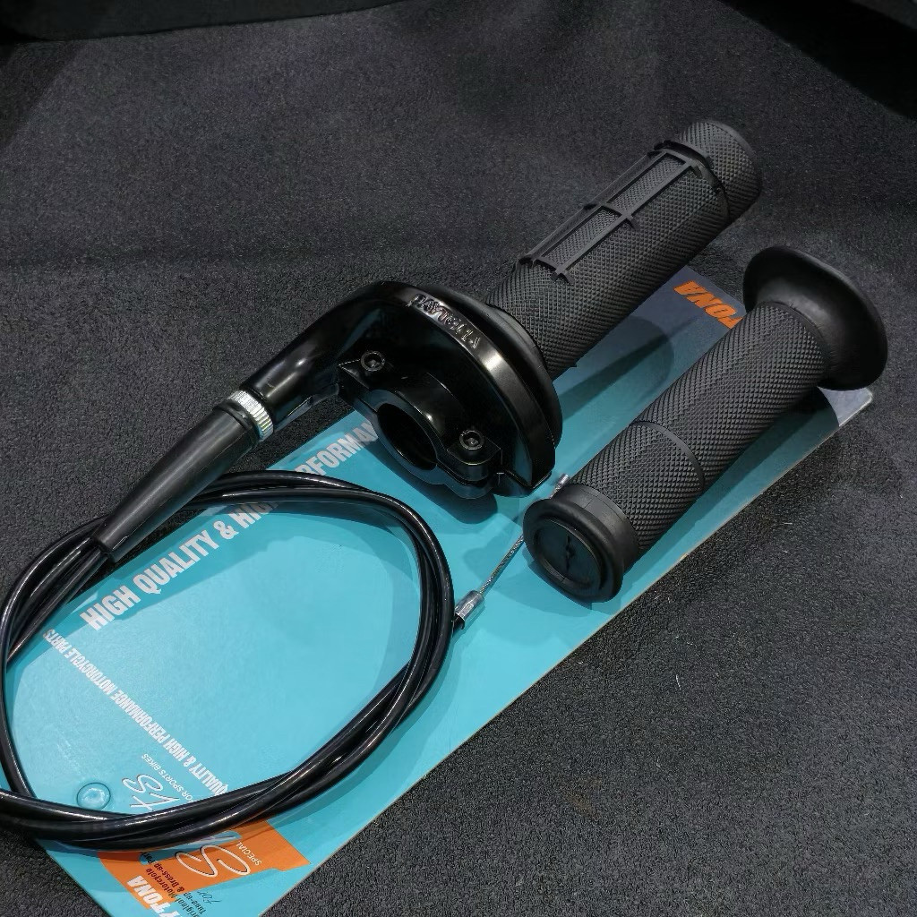 GAS SPONTAN POLOS 1 KABEL BAHAN BESI PANJANG KABEL 120CM SET HANDGRIP KIRI KANAN UNIVERSAL RX KING S