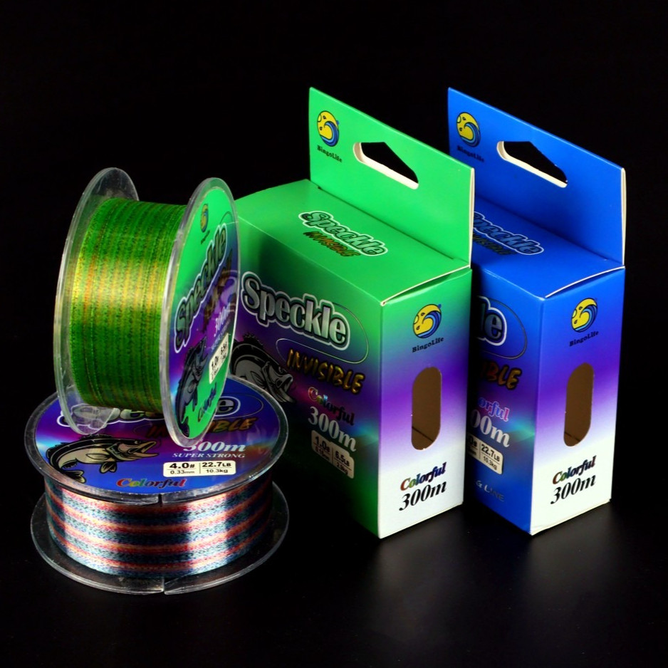 300m Senar Pancing Speckle Invisible Hijau Biru 1.7kg ~ 21kg Utama Lembut Kuat Anti Keriting Pancing