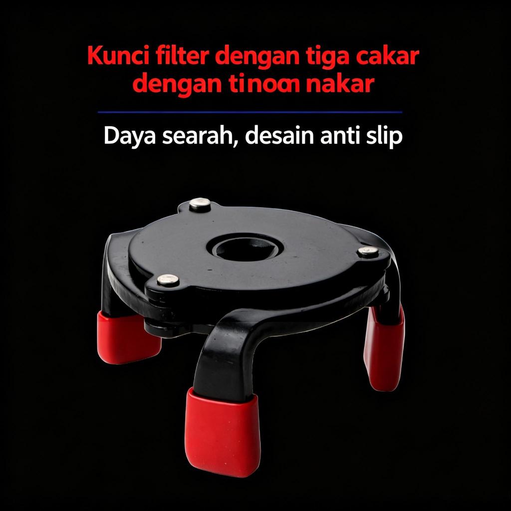 Bisa COD Kunci Pembuka Filter Oli Mobil 3 Kaki Ukuran 60-100MM Alat Servis Otomotif Serbaguna