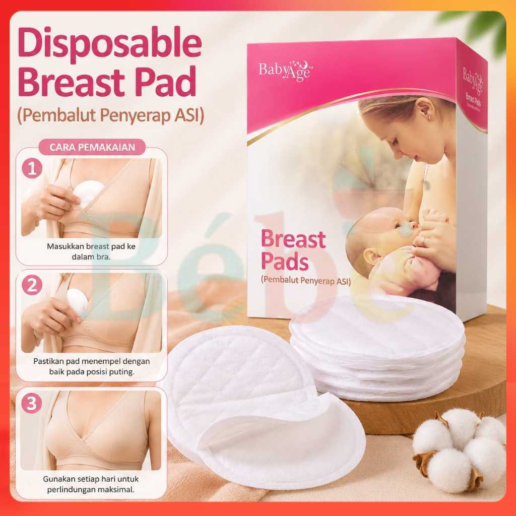 Breast Pad Baby Age isi 24 Pcs Side Cut Shape (EXP 2025) FREE BOX