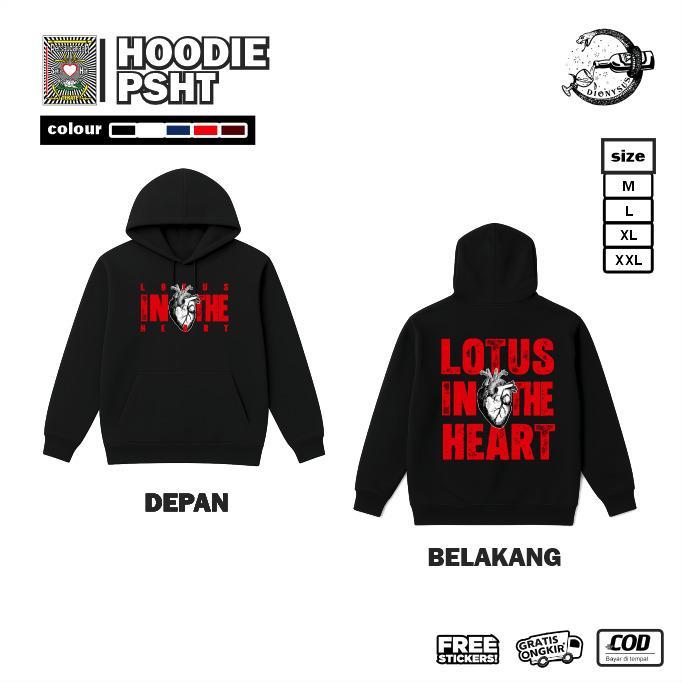 DIONYSUS CLOTH Jaket Hoodie Zipper PSHT Desain Terbaru PSHT Lotus ln The Heart Fashion Pria Wanita S