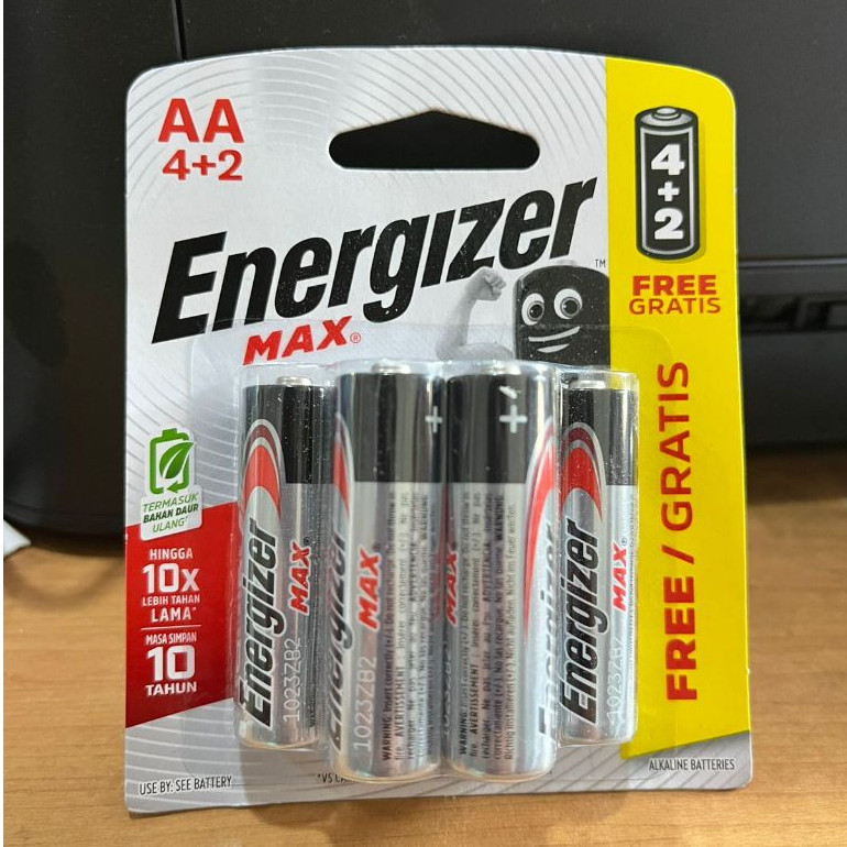 Batre energizer max AA/AAA/A2/A3 isi 6 Alkaline Baterai tahan lama