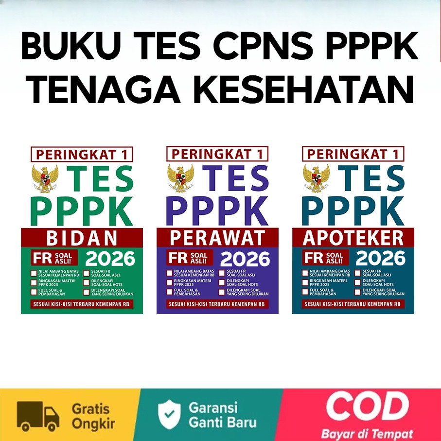 Buku Tes CPNS PPPK - Buku PPPK Kesehatan - PPPK Bidan - PPPK Perawat - PPPK Apoteker - PPPK Dokter