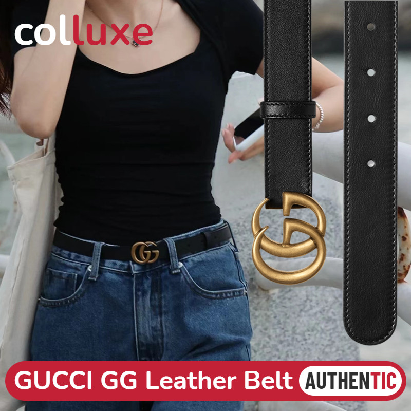 Gucci GG Leather Belt 2cm & 3cm Sabuk Wanita