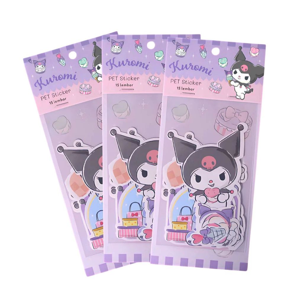 ADINATA Kuromi Pet Embossed Stickers | Sticker Adinata