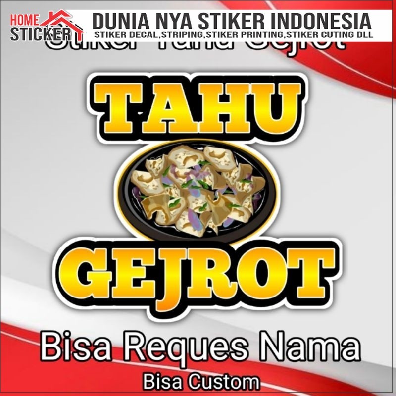 Sticker Tahu Gejrot | Stiker Tahu Gejrot Gerobak Jualan