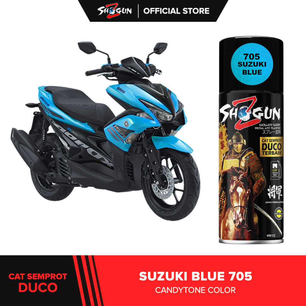 Cat Semprot Motor Shogun Z Paint Suzuki Blue 705 - Warna Biru Muda Candy Tone Transparan JAPAN