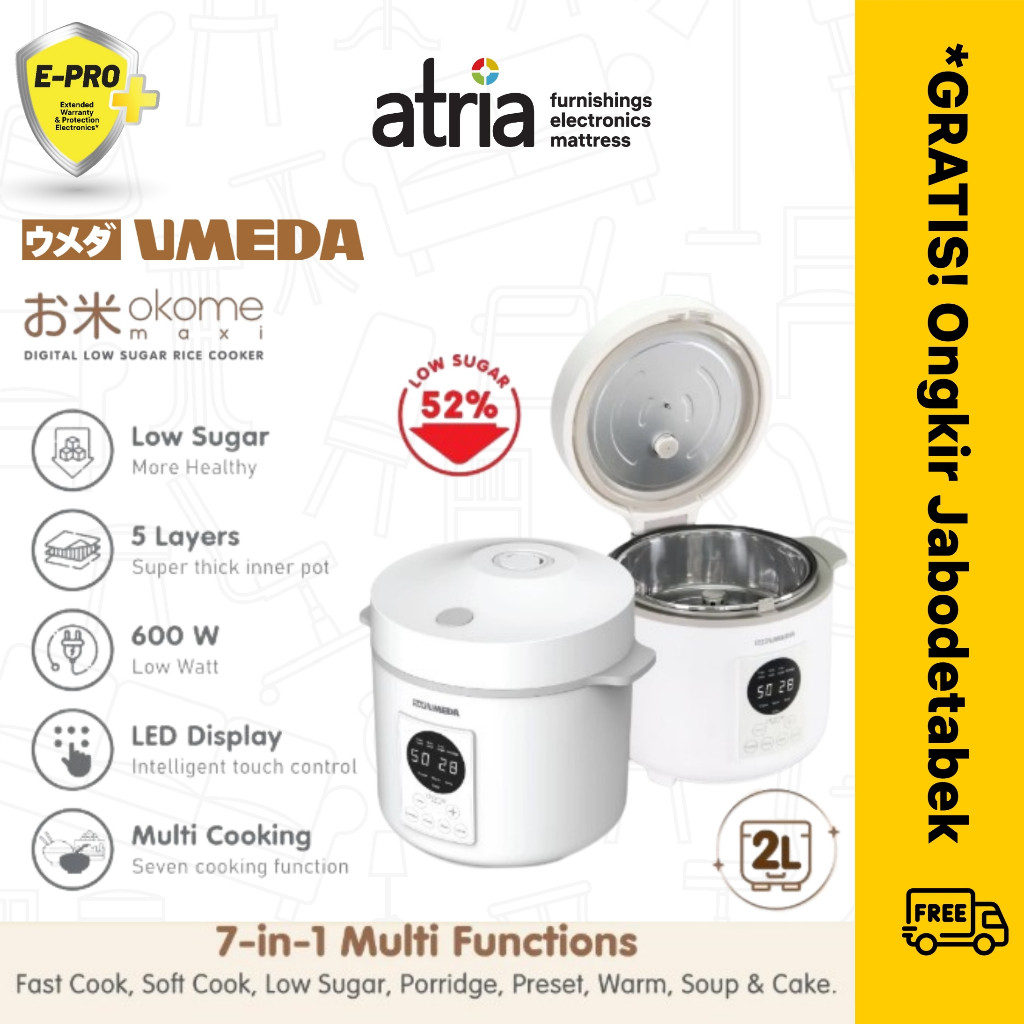 Umeda OKOME MAXI Low Sugar Smart Rice Cooker 2 Liter
