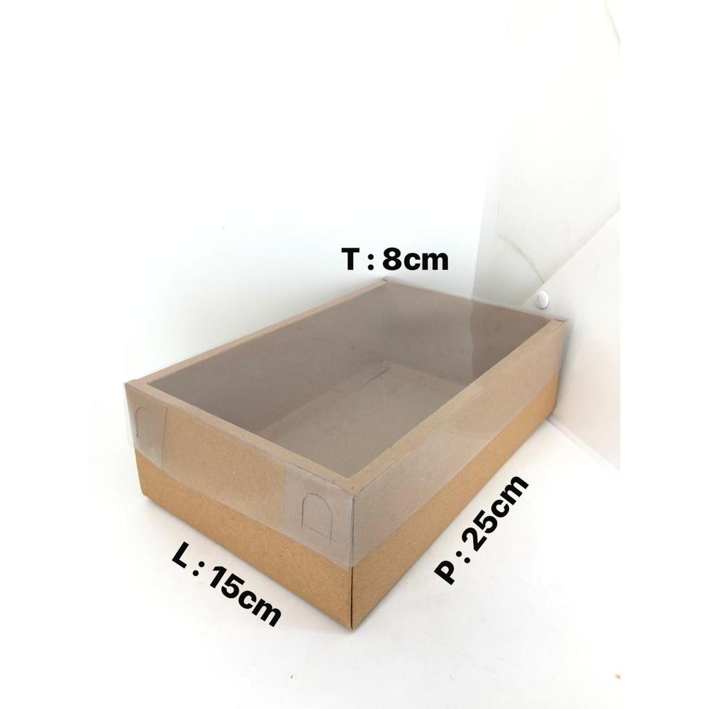 1 PCS BOX KRAFT TUTUP MIKA 25X15X8 TANPA TALI