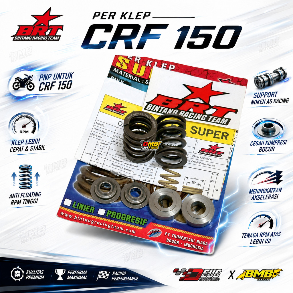 BRT PER KLEP CRF 150 HEAD ORIGINAL RACE SPRING VALVE