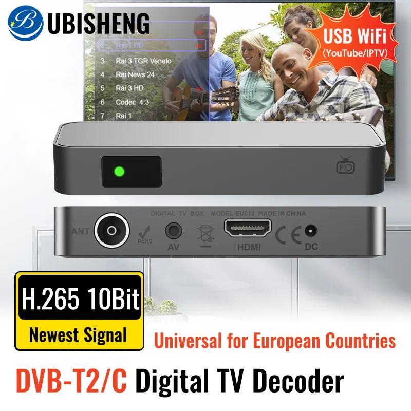 UBISHENG DVB T2 DVB-C gital TV Decoder H265 Spain TDT HD Tuner FTA TV Receiver EPG Set Top Box Unive