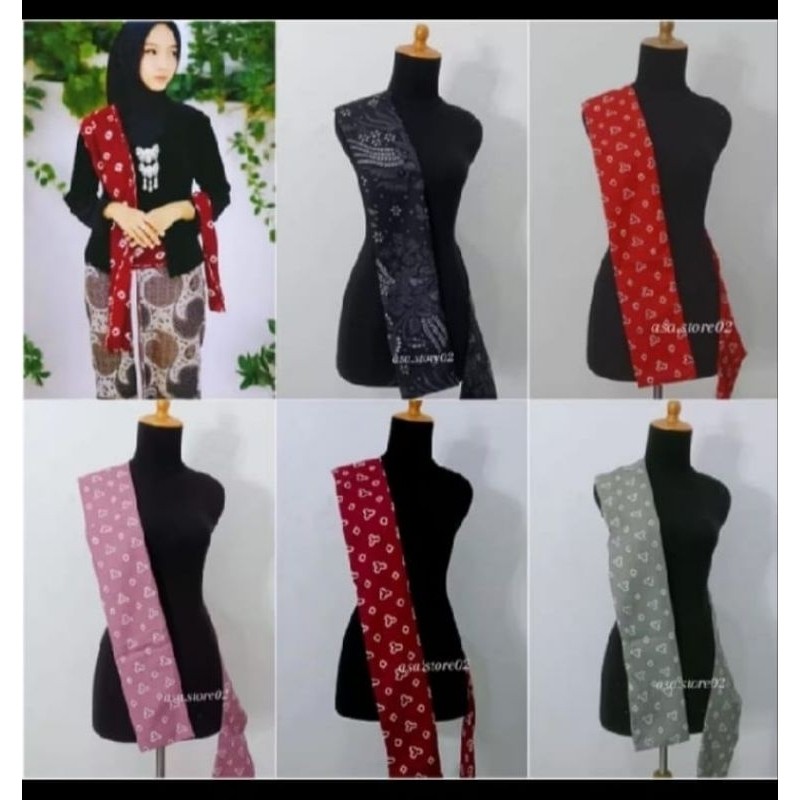 Selendang Batik Jumputan Katun Lebar 15cm [27]