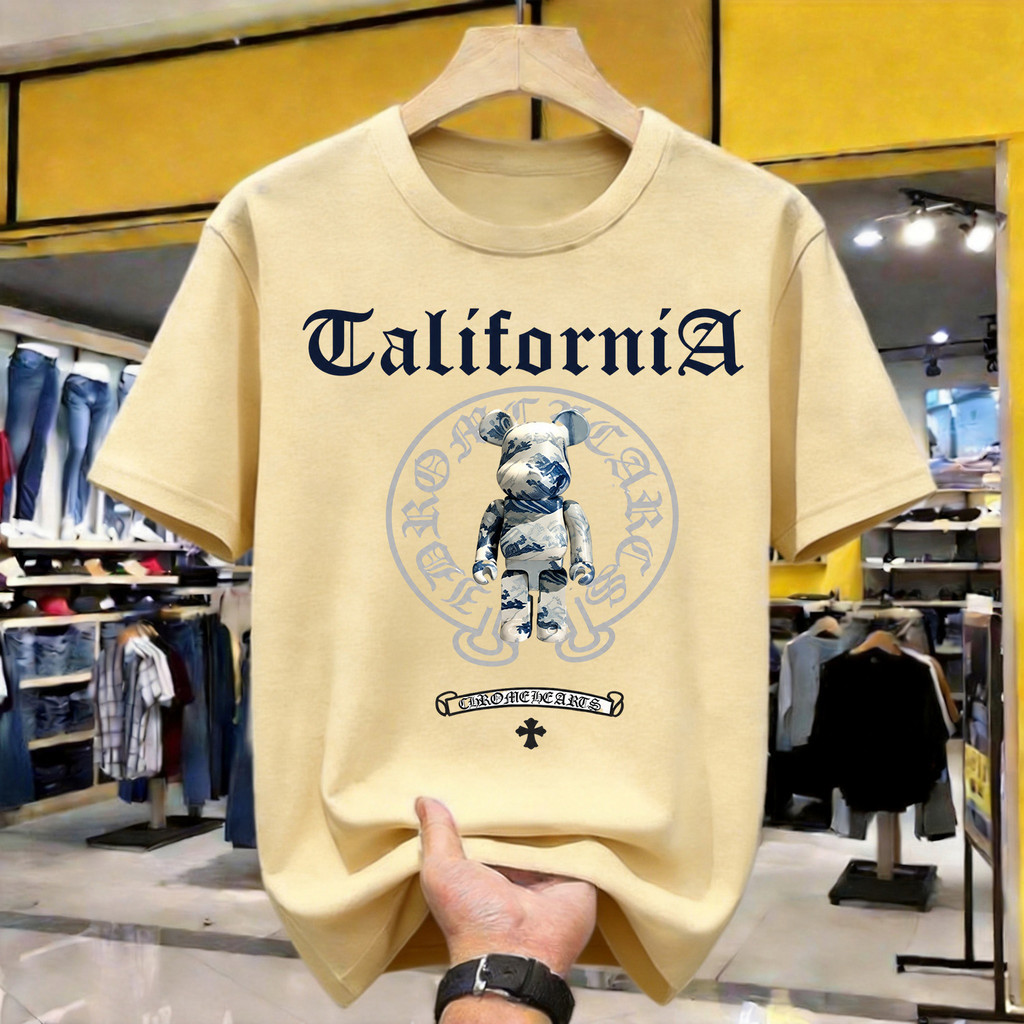 California Bearbrick Chrome Hearts Kaos Polos Katun Premium Tebal 210GSM Original Indonesia Size Len