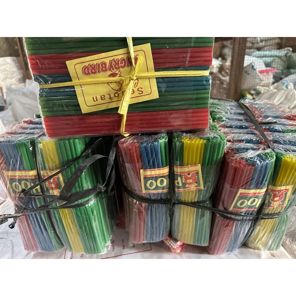 MURAH Sedotan Plastik Pelangi Warna Warni/ Sedotan Es Warna