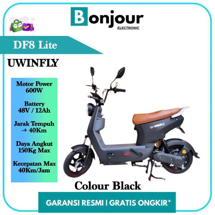 Sepeda Listrik Uwinfly DF8 Dragonfly 8 Baterai 48V/12Ah - Black [ORI]