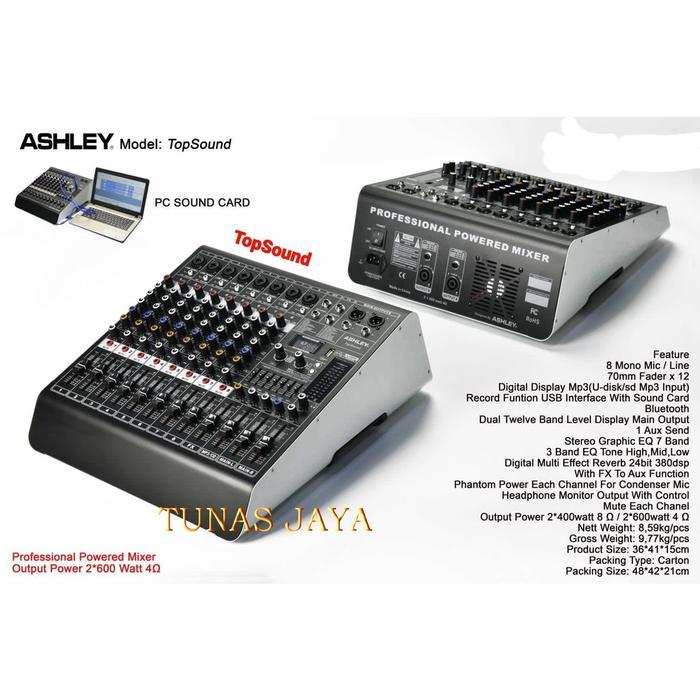 power mixer ashley top sound 8ch usb ashley topsound8 bluetooth