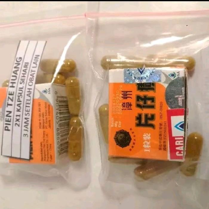 OBAT CINA PASCA OPERASI PIEN TZE HUANG ASLI ORIGINAL AMPUH HERBAL 1 KOTAK KECIL ISI 6 KAPSUL PIEN TZ