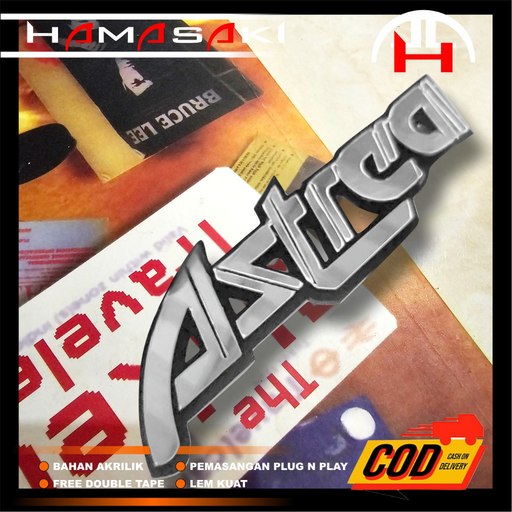 EMBLEM ASTREA 3D LOGO  2PCS EMBLEM MOTOR TIMBUL VARIASI MOTOR EMBLEM LOGO TIMBUL