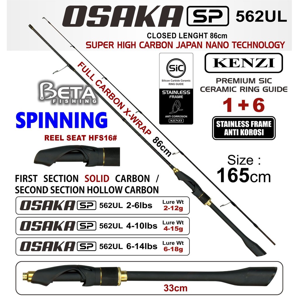 ROD JORAN KENZI JORAN OSAKA SP 562 UL bahan Japan Solid Carbon Kenzi SIC