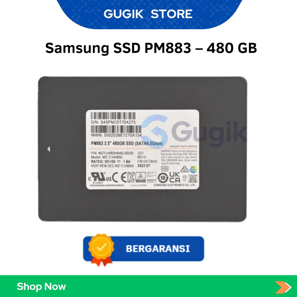 Samsung SSD PM883 – 480 GB