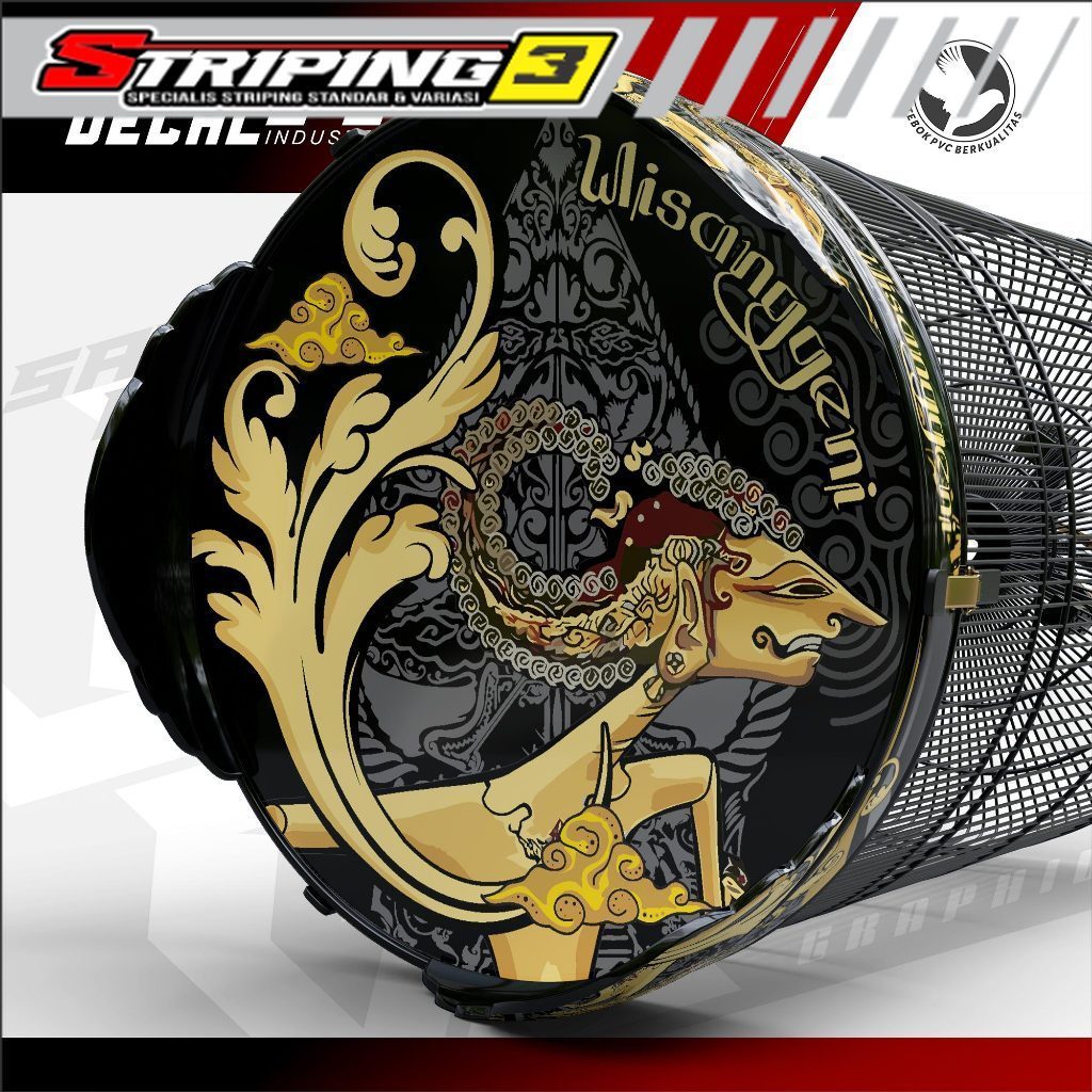 Stiker Sangkar Murai Variasi Wayang Wisanggeni Decal Tebok Burung