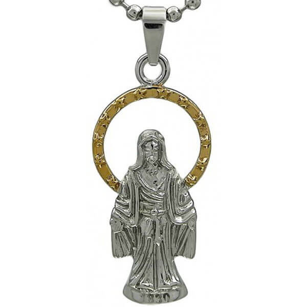 Kalung Katolik Holy Maria liontin kristen import steel titanium