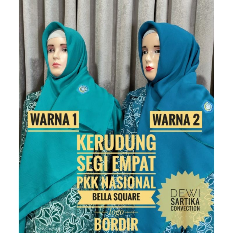 Kerudung / hijab / jilbab segiempat PKK Nasional logo bordir termurah Terlaris harga grosir