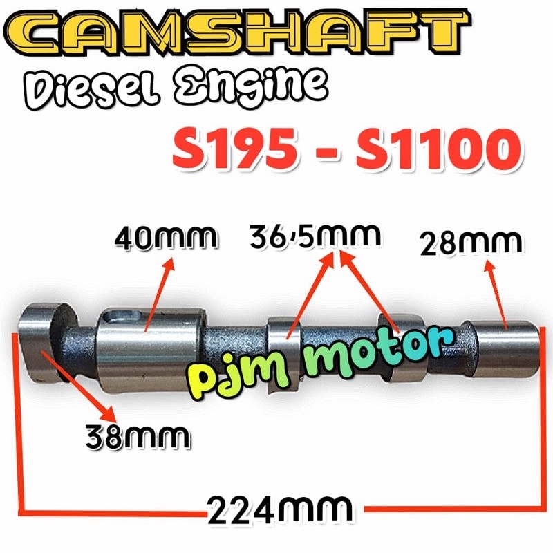 S195 camshaft As noken as klep mesin pengerak diesel s1100 12pk 16pk Dong feng tianli daito feng tia