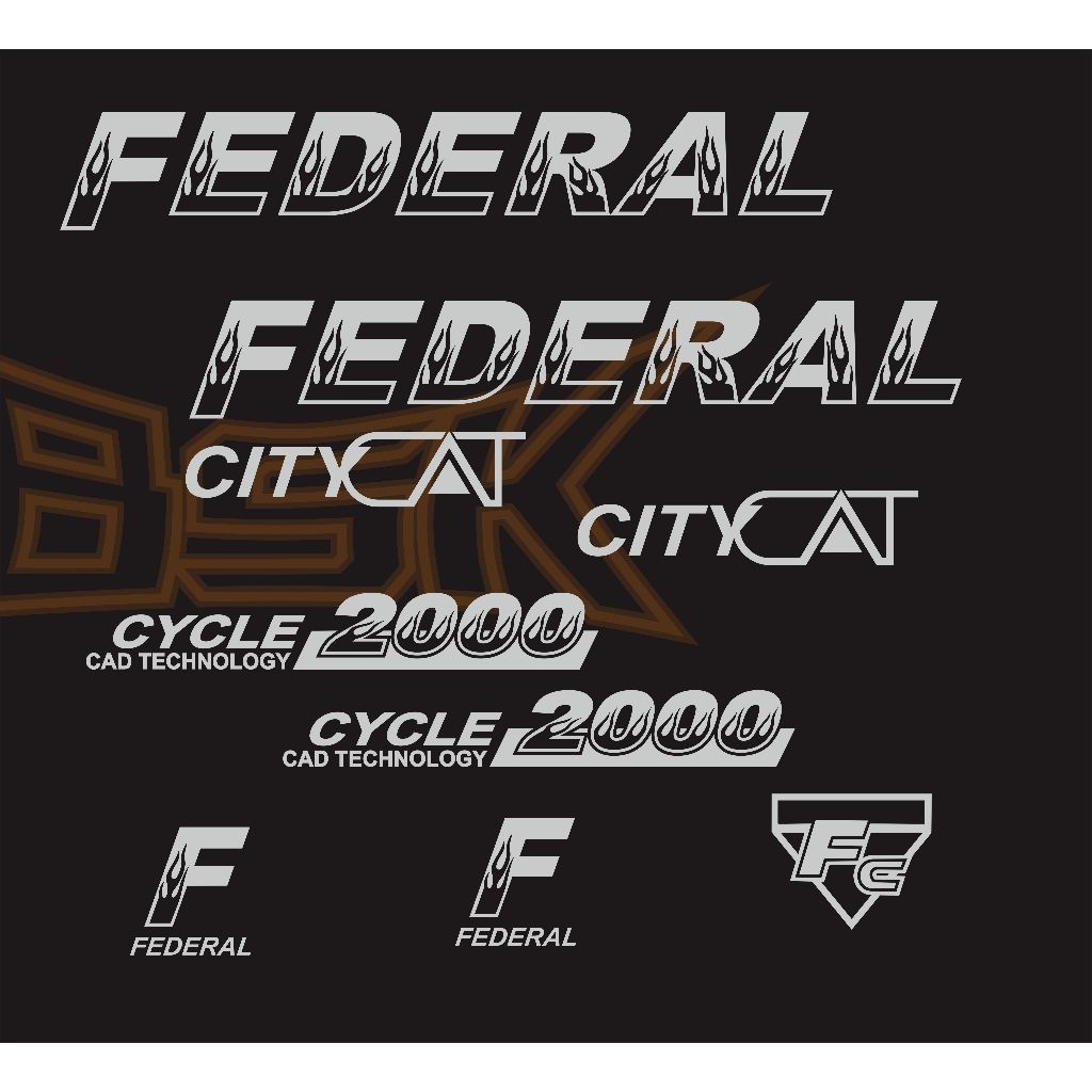 stiker decal sepeda federal city cat custom api